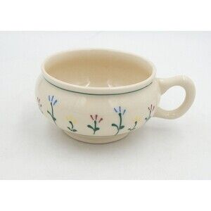 Hartstone Pottery Floral Flowered Handled Soup Chili Mug Bowl
